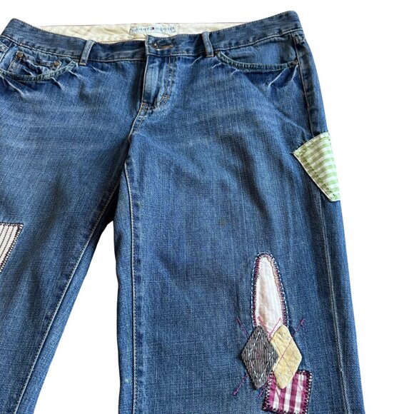 Tommy Hilfiger Boho Patchwork Wide Legged Denim Jeans Size 8R - Picture 7 of 9